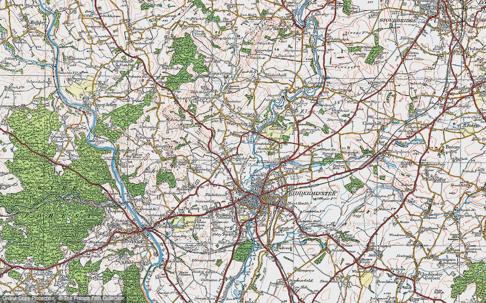 Old Map of Franche, 1921 in 1921