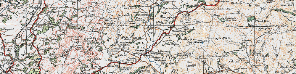 Old map of Rhos in 1920