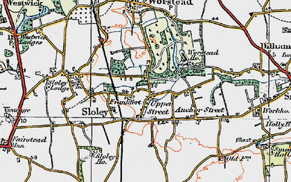 Old map of Frankfort in 1922