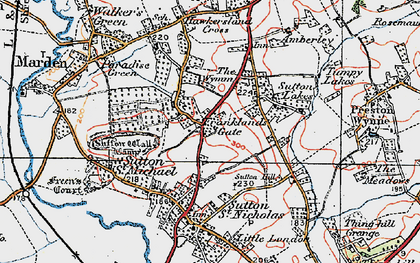 Old map of Franklands Gate in 1920