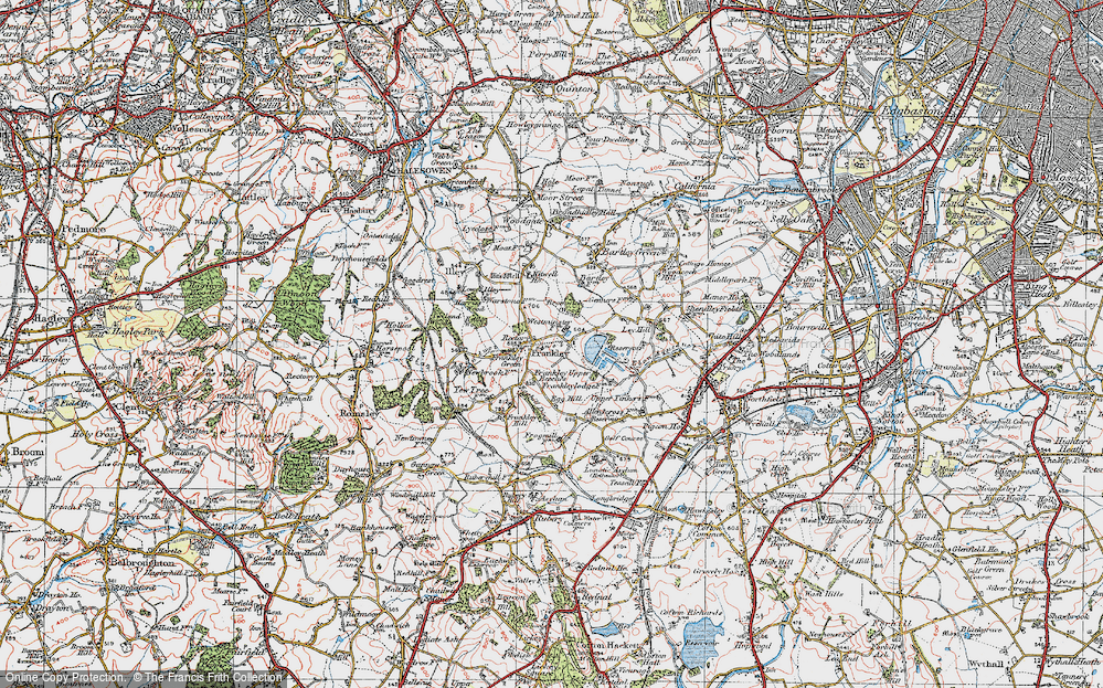 Old Map of Frankley Green, 1921 in 1921