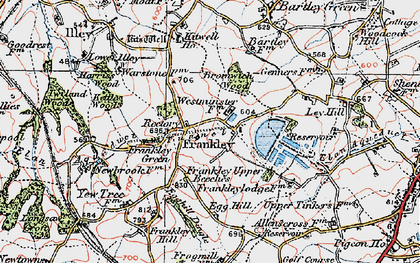Old map of Frankley Green in 1921
