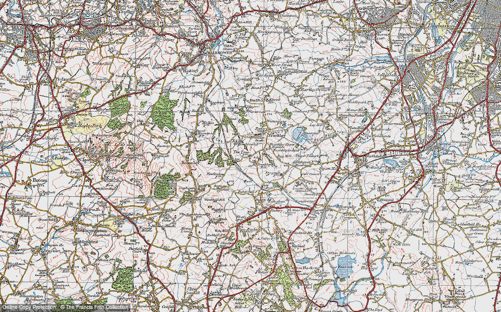 Old Map of Frankley Hill, 1921 in 1921