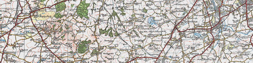 Old map of Frankley Hill in 1921