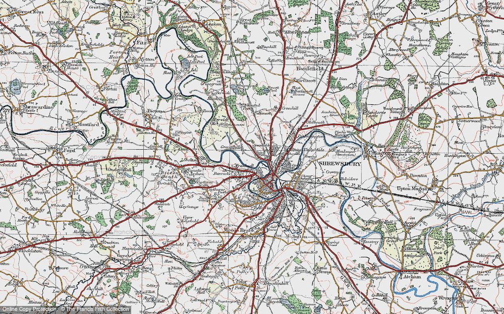 Old Map of Frankwell, 1921 in 1921