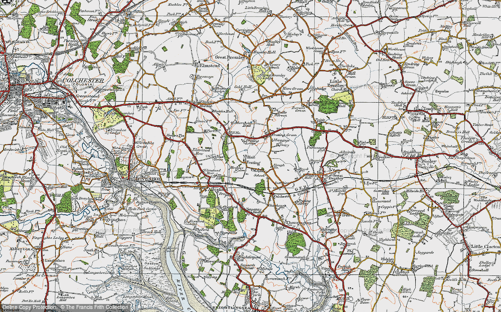 Old Map of Frating, 1921 in 1921