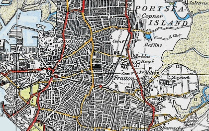 Old map of Fratton in 1919