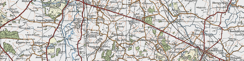 Old map of Penmire Brook in 1921