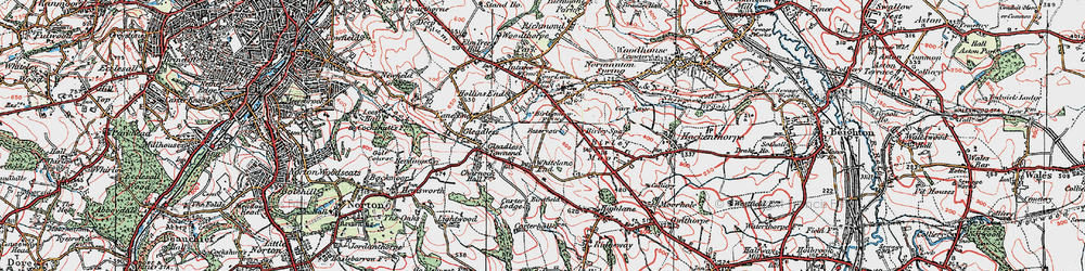 Old map of Frecheville in 1923