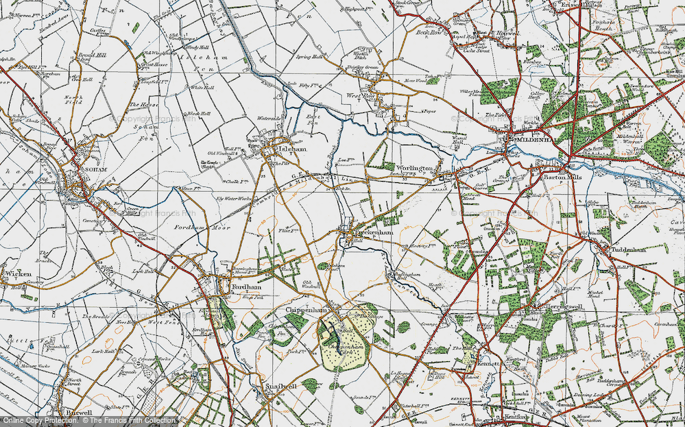 Old Map of Freckenham, 1920 in 1920