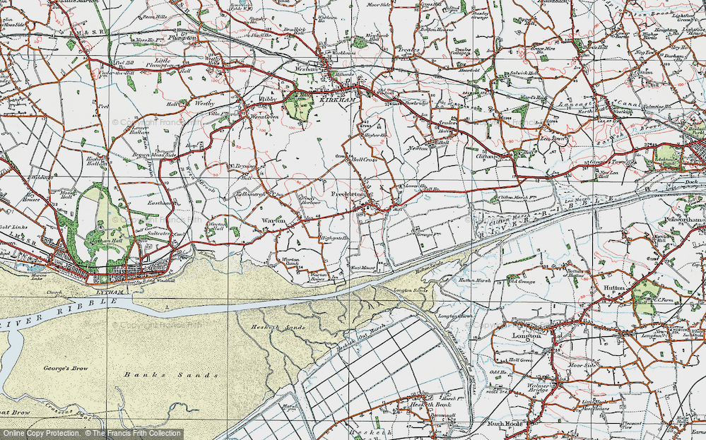 Old Map of Freckleton, 1924 in 1924