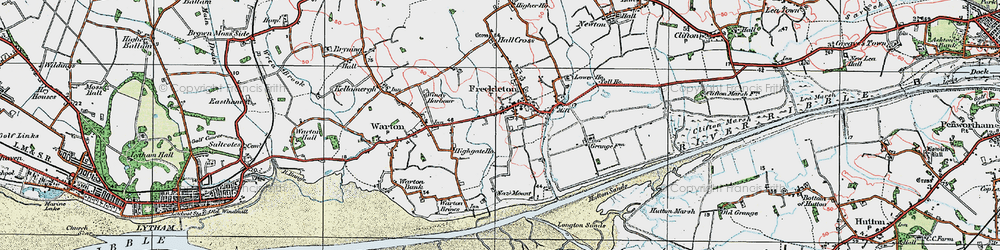 Old map of Freckleton in 1924
