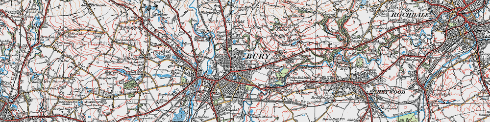 Old map of Free Town in 1924