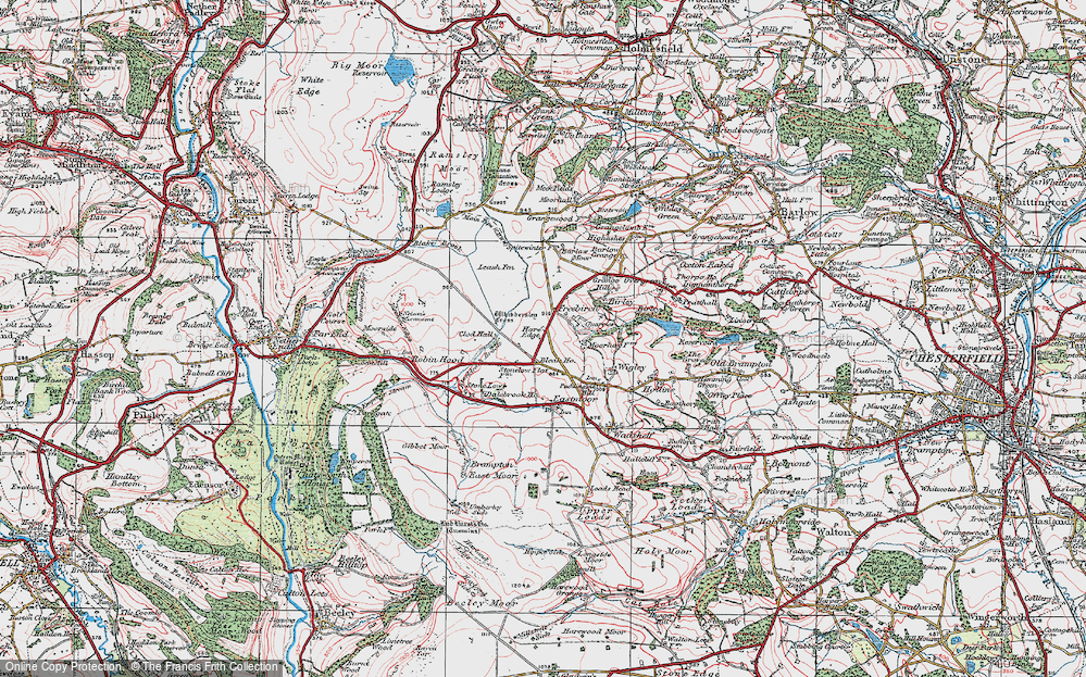 Old Map of Historic Map covering Blackleach Brook in 1923
