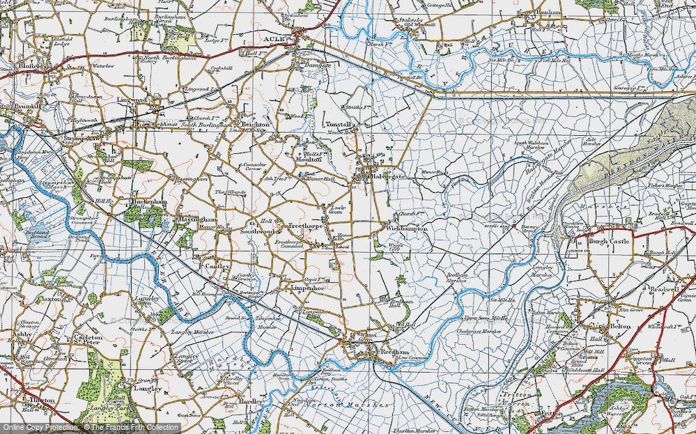 Old Map of Freethorpe, 1922 in 1922