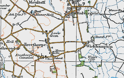 Old map of Freethorpe in 1922