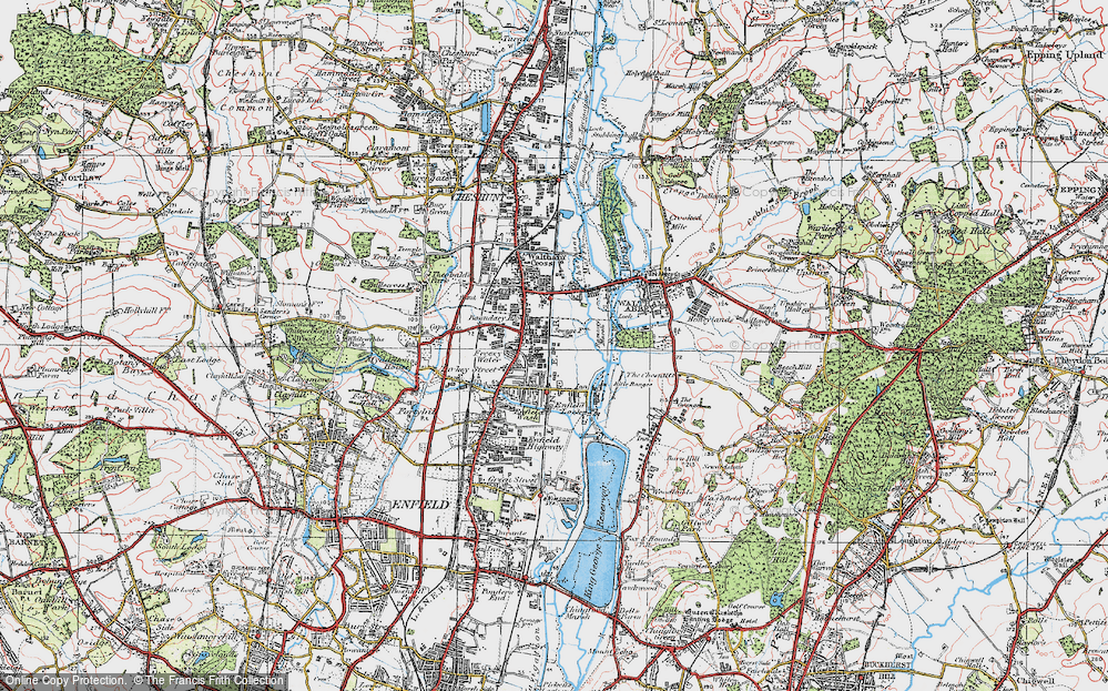 Old Map of Freezy Water, 1920 in 1920