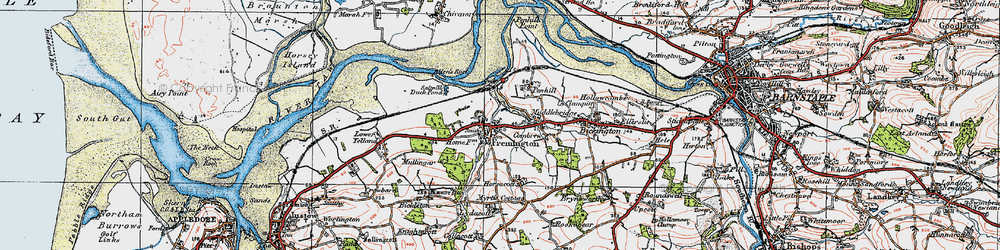 Old map of Fremington in 1919