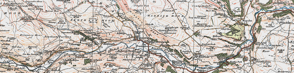 Old map of Fremington in 1925