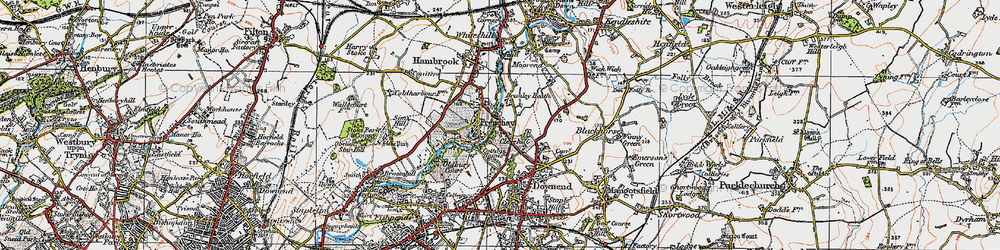 Old map of Frenchay in 1919