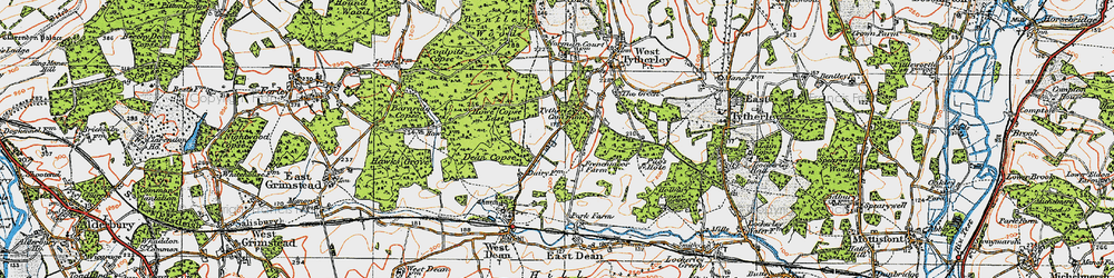 Old map of Bentley Wood in 1919
