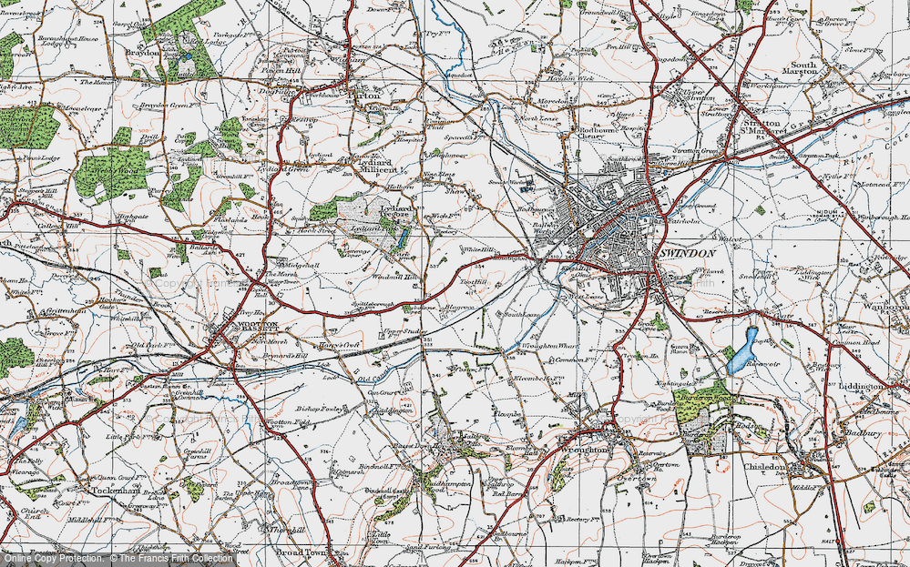 Old Map of Freshbrook, 1919 in 1919