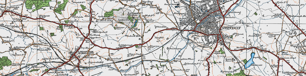 Old map of Freshbrook in 1919