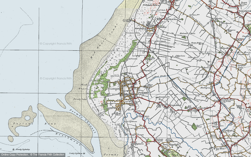 Old Map of Historic Map covering Downholland Brook in 1923