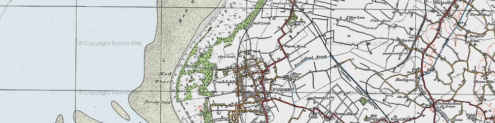 Old map of Downholland Brook in 1923