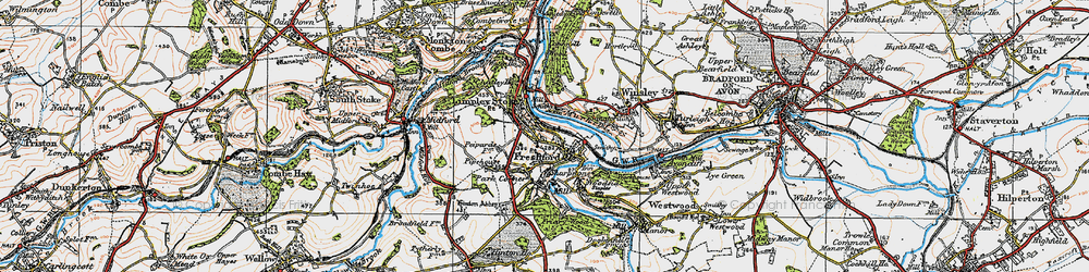 Old map of Freshford in 1919