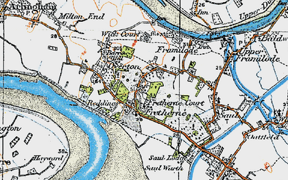 Old map of Fretherne in 1919