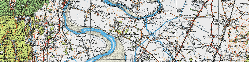 Old map of Fretherne in 1919