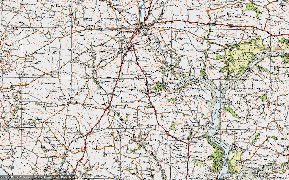 Old Map of Freystrop, 1922 in 1922