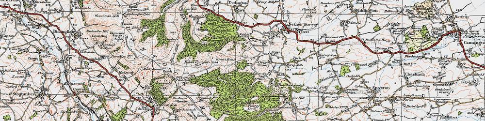 Old map of Walfords' Gibbet in 1919
