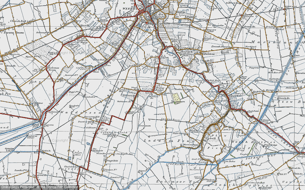 Old Map of Friday Bridge, 1922 in 1922