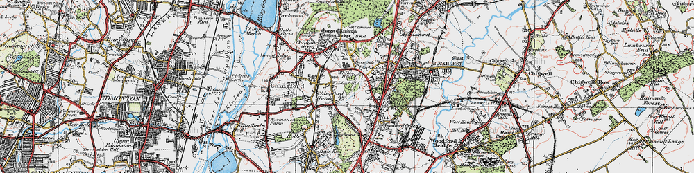 Old map of Friday Hill in 1920