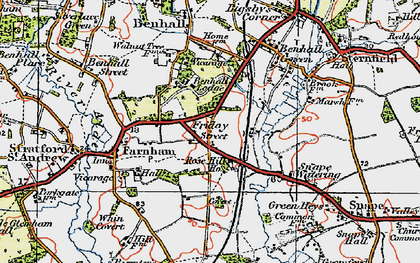 Old map of Benhall Lodge in 1921