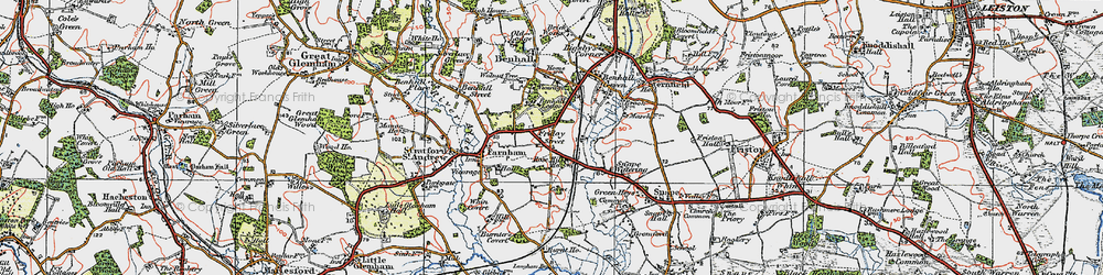Old map of Benhall Lodge in 1921