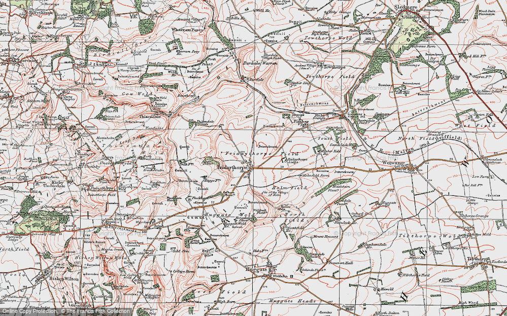 Old Map of Fridaythorpe, 1924 in 1924