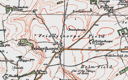 Old map of Fridaythorpe in 1924