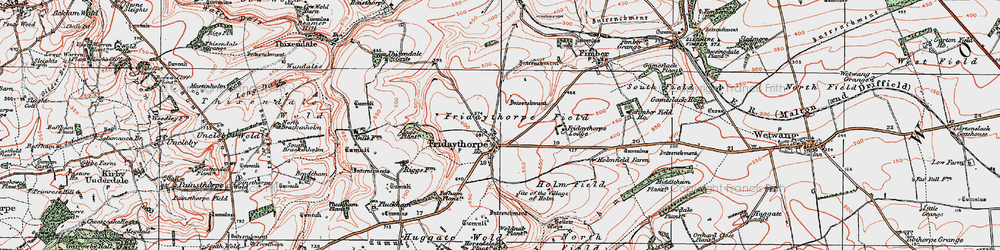 Old map of Fridaythorpe in 1924