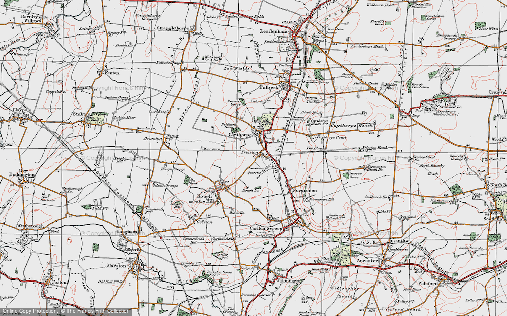 Old Map of Frieston, 1922 in 1922