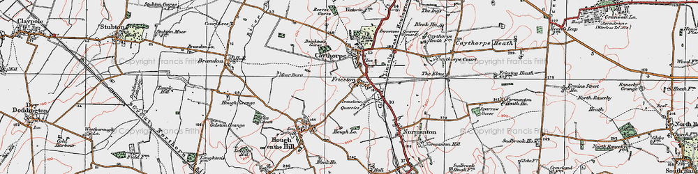 Old map of Frieston in 1922