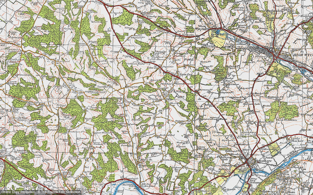 Old Map of Frieth, 1919 in 1919