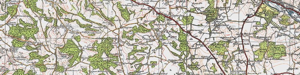 Old map of Frieth in 1919