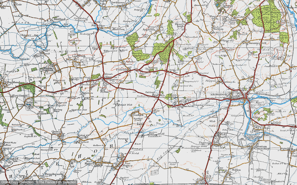 Old Map of Frilford, 1919 in 1919