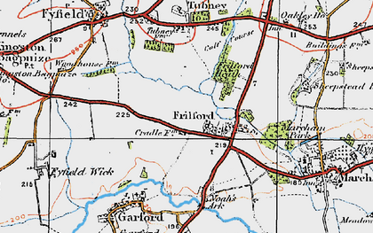 Old map of Frilford in 1919
