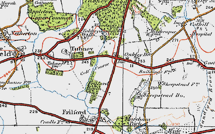 Old map of Frilford Heath in 1919