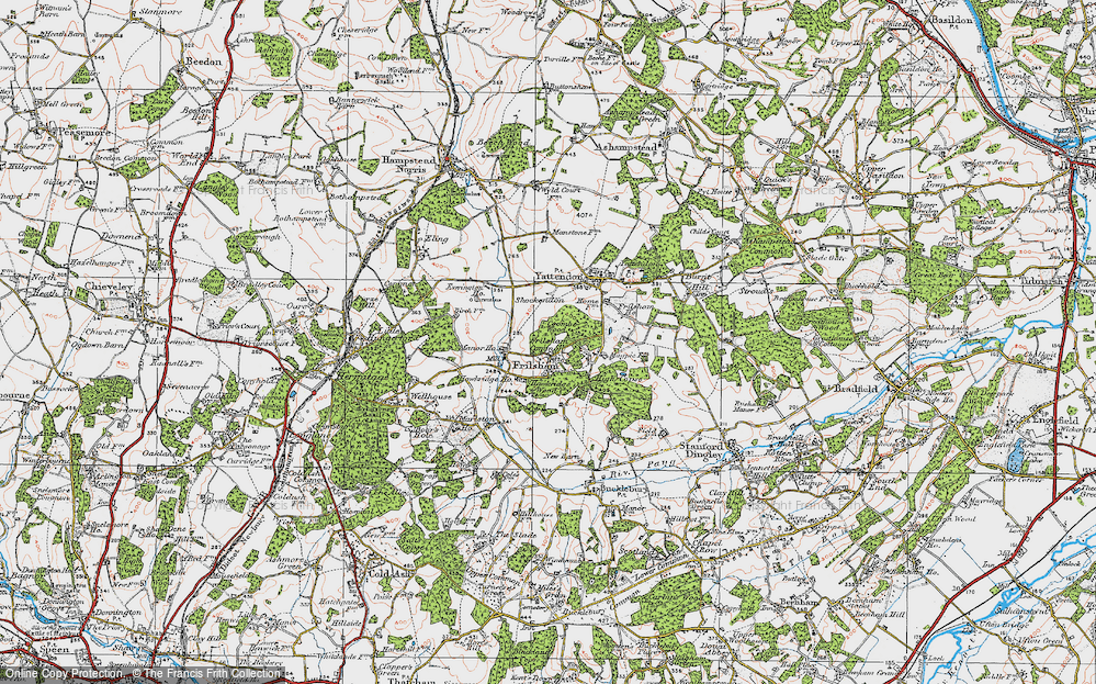 Old Map of Frilsham, 1919 in 1919