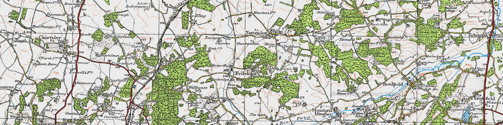 Old map of Frilsham in 1919